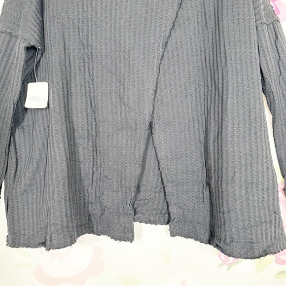 NEW Free People Juicy Thermal Black Long Sleeve Top S - Picture 9 of 12